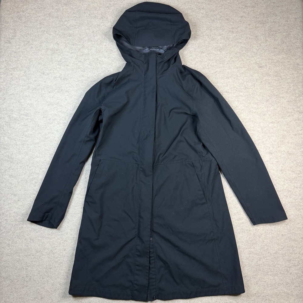 Uniqlo Blocktech Raincoat Black Hooded Waterproof Parka Jacket Womens Large